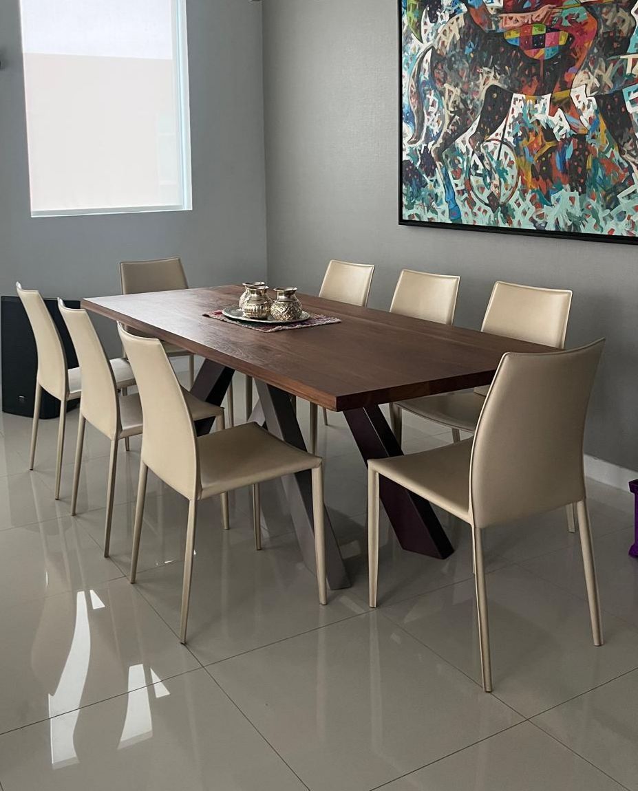 Wooden Table With Set Of 6 Chairs 