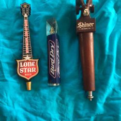 Lot Of 3 Vintage Beer Tap Handles (rare Shiner Bock)