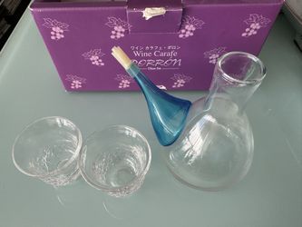 Wine Carafe Porron Glass Set