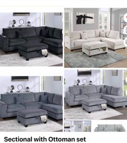 Sectional with ottoman set