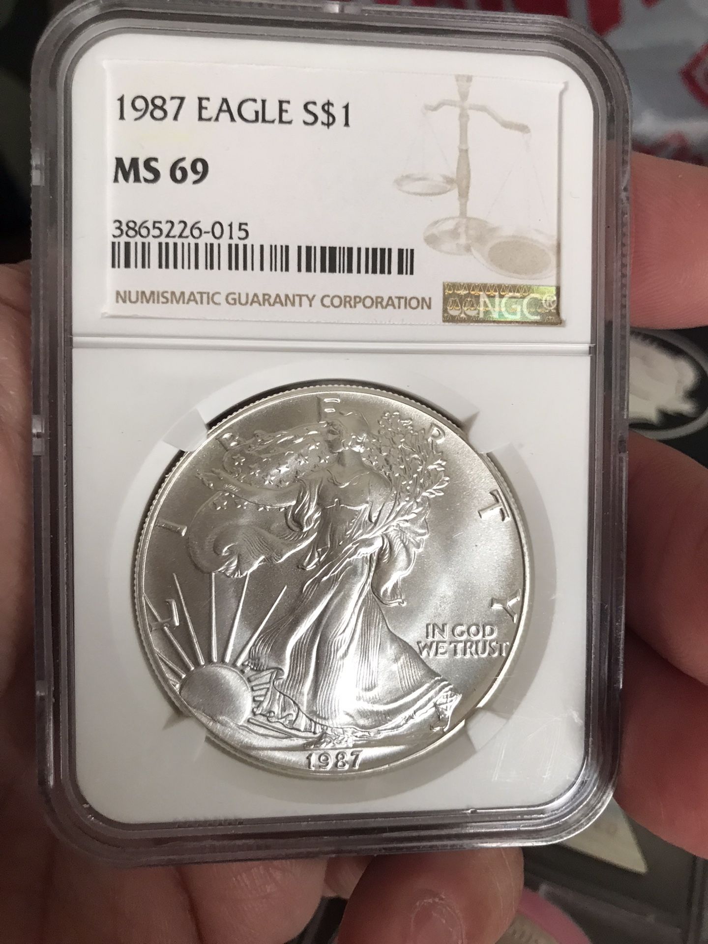1987 $1 American Silver Eagle .999 Silver Coin