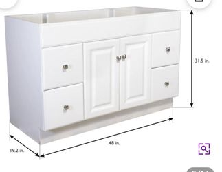 NEW IN BOX 48" no top BATHROOM VANITY CABINET