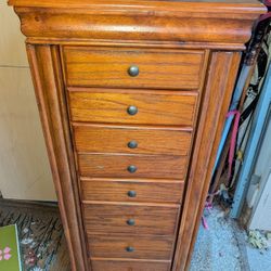 Eight Drawer Cherry Jewelry Armoire