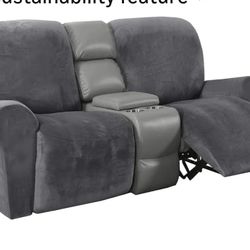 0678: New Velvet Stretch Recliner Couch Covers 6-Pieces Recliner Loveseat Covers for 2 Cushion Couch Recliner Sofa Covers Reclining Slipcovers Form 