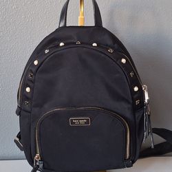 Kate Spade Black Nylon Dawn Medium Studded Backpack