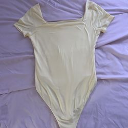 Lemon Yellow Bodysuit | Heart N Hips | Soft Stretchy Square Neck