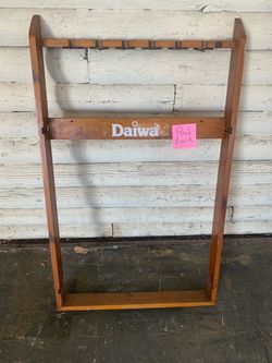 $20- Wooden Fishing Rod Holder Rack Holds up to 6 Rods