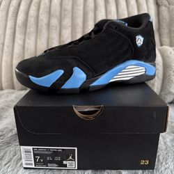 Air Jordan Retro 14 Black University Blue Size 7y