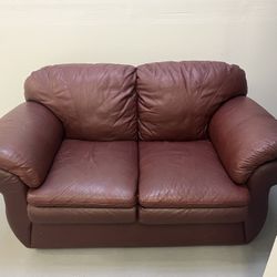 2seat Brown Leather Sofa