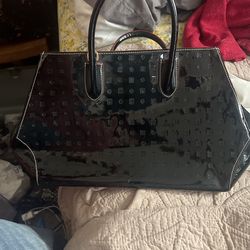 ARCADIA BLACK ITALIAN PATENT LEATHER BAG