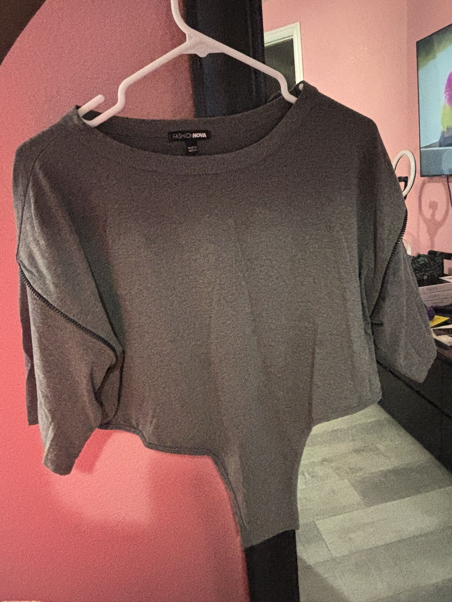 Gray Crop Top
