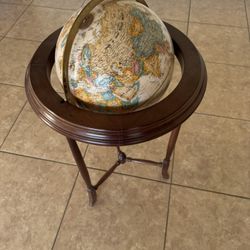 12” Globe With Wooden Stand For Sale 