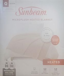 Sunbeam Beige Polyester Cordless Electric, Queen