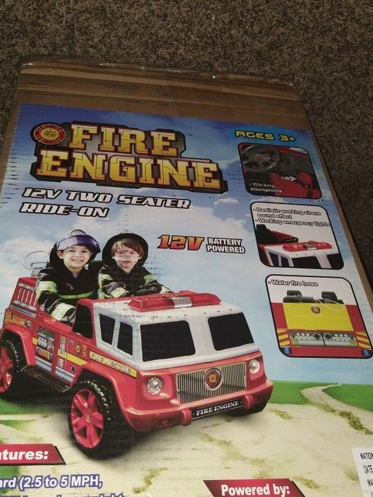 BRAND NEW Kid Motorz Fire Engine 2-Seater 12-Volt Ride-On in Red