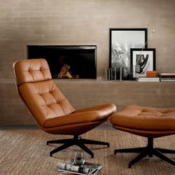Ikea Havberg Leather Chair and Ottoman 