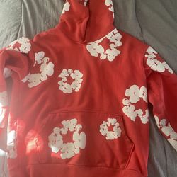 Red Denim Tear Hoodie