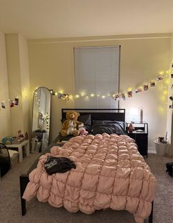 Black Full Size Bed Frame + Zinus Full Size Mattress