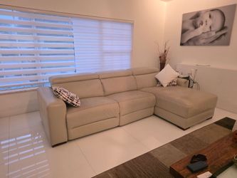 Leather recliner sofa