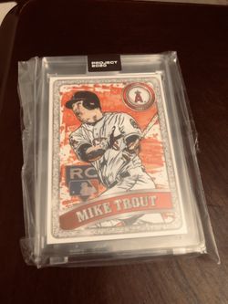 Mike trout baseball card in case