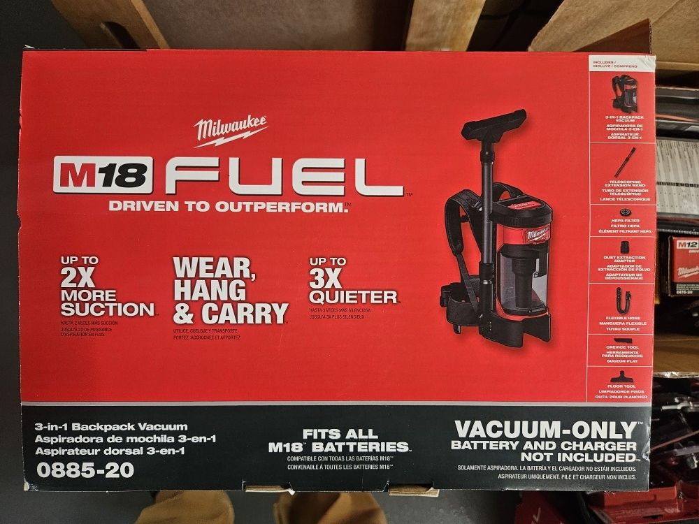 Milwaukee M18 Fuel 3in1 Backpack Vacuum Tool Only