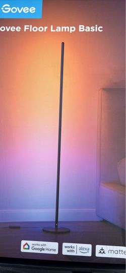 Govee RGBIC Floor Lamp Basic, 1000lm LED Corner Lamp, Black Compatible with Alexa and Matter, Modern Floor Lamp with Music Sync and 16 Million DIY Col