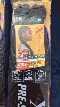3 Packs Of 48” Xpression SM1B/30 Prestretched Hair  