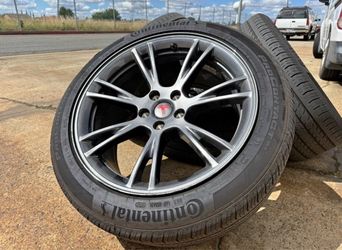4X OEM CHARCOAL GEMINI WHEELS AND CONTINENTAL USED TIRES 255/45/19