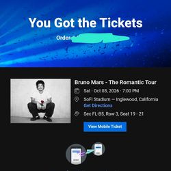Bruno Mars Tickets LA