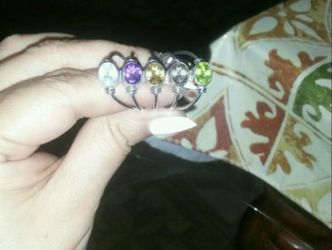 925.Silver Multi Stone ring.size 9.