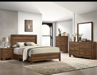 4- Pc Bedroom set Dresser,Mirror  Nightstand (1) Queen size bed frame  Not including Mattress and Box Sp