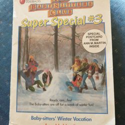 Baby-sitters club:super special:#3:Baby-sitters' winter vacation by Ann M. Martin
Wear and tear shown in pictures
Pages all intact

NO SPECIAL POSTCAR