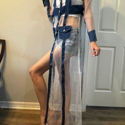 Coat denim, jackets, dress, cotton and polyester