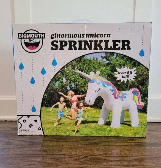 BigMouth Inc. Ginormous Inflatable Unicorn Sprinkler, Outdoor Summer Water Game & Splash Toy for Yard, 6 Feet Tall