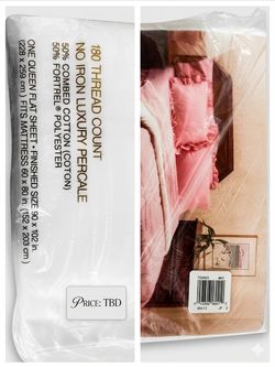 New Vintage Cannon Queen Flat Sheet - Royal Family Percale