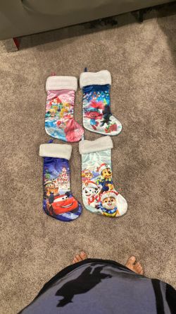 4 Beautiful Multi Colored Christmas Stockings 