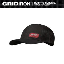 Milwaukee Gridiron Black Adjustable Fit Trucker Hat