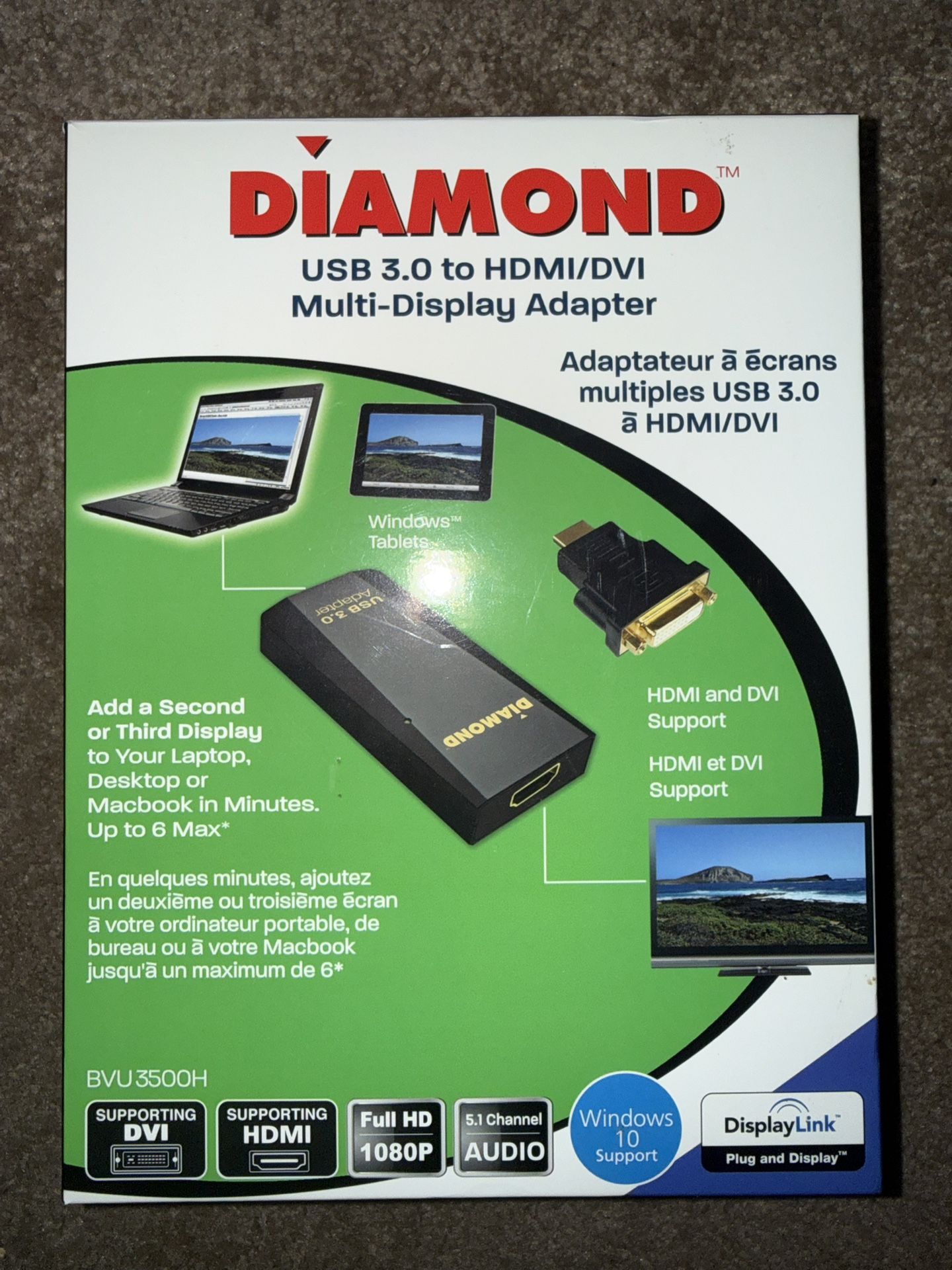 Diamond USB 3.0 to HDMI/DVI Multi-Display Adapter BVU 3500H