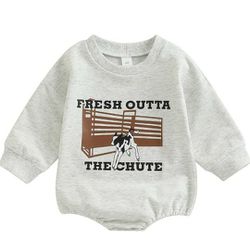 Newborn Baby Boy Girl Cow Print Sweatshirt Romper Crewneck Oversized Pullover Bodysuit Top Fall Winter Outfits

