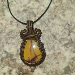 Mookaite Gemstone Wrapped In Copper