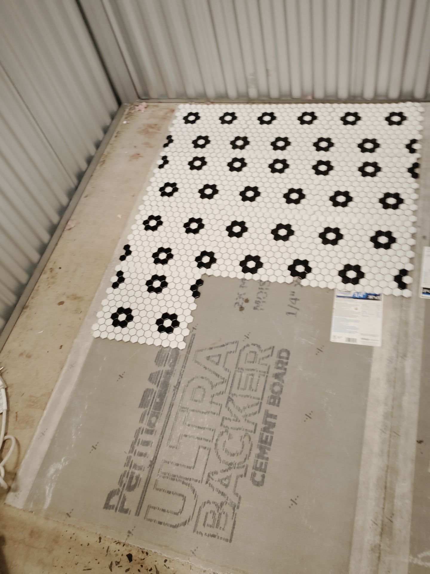 Backer board and tiles