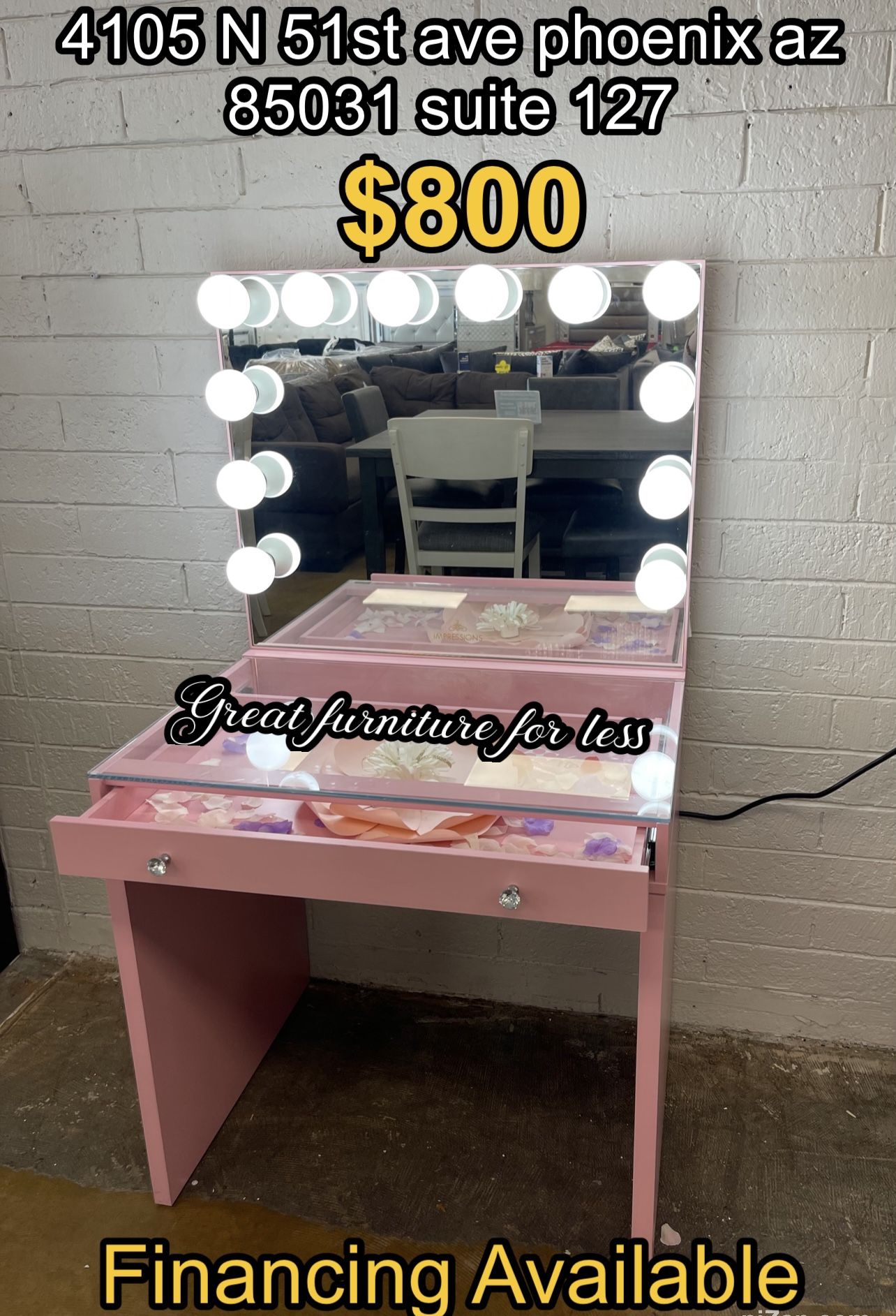 Impressions Vanity Pink With Mirror Brand New