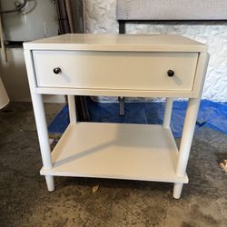 Crate And Barrel White Bedside Table 