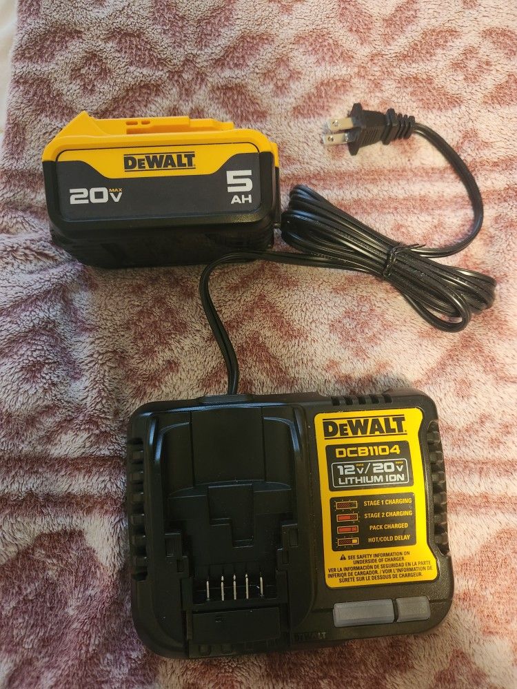 DEWALT 20V 5AH BATTERY AND CHARGER