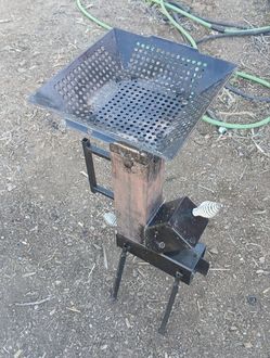 4 Inch Rocket Stove With Damper, Ash Tray, Removable 6 Inch Expanded Top