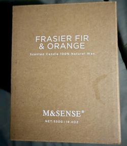 M&SENSE Frasier Fir & Orange Soy Wax Multiple Wick Candle 19.4oz Green Jar