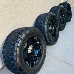 Rims And tires 18x9 6x135/6x139.7 106.25 Matte Black Wheels 33/12.50/18