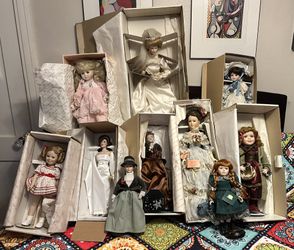 Lot of 10 Collectible Dolls