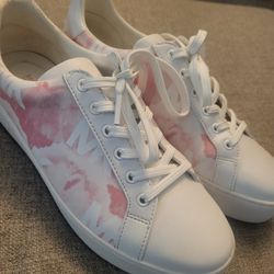 Pink and White Michael Kors Tennis Shoes 