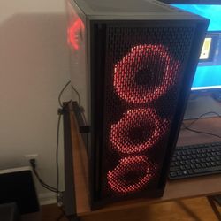 Gaming Computers AMD Ryzen , 16gb Ram, 256gb SSD+1TB HDD, Radeon Red Devil 8GB Graphics,Windows 10 , Wi-Fi. Comes with Monitor Keyboard and Mo