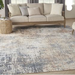 Machine Washable Abstract Multicolor 9' x 12' Area Rug (9x12), New